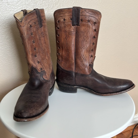 FRYE LEATHER BOOTS WYATT AMERICAN CUT OUT STARS MENS 11 1/2 D - Picture 4 of 9